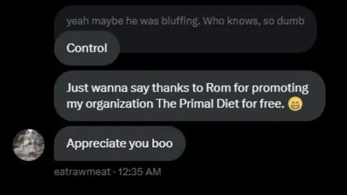 X screenshot where Chris claims it is now his organization.